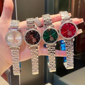 Brand Wrist Watches Women Ladies Girl Crystal Flower Style Luxury Metal Steel Band Quartz Clock CH 91
