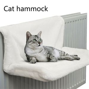 Cat Beds Furniture Pet Cat Animal Hammock Luxury Radiator Bed Hanging Winter Warm Fleece Basket Hammocks Metal Iron Frame Sleeping Bed for Cats 221010