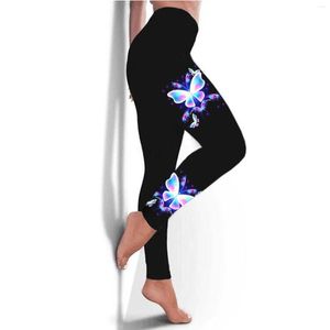 Women's Leggings Cotton Slip Shorts Women Fashion Butterfly Print Yoga Pants Casual High Waist Sport Snake And Bra