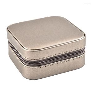 Ювелирные мешочки PU Box Creative Portable Case Case Core Core Serging Ring Кольцо многофункциональное организатор макияжа с зеркальными украшениями