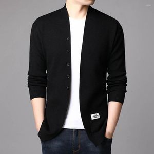 Men's Sweaters Young Style Men Sweater Coat Solid Color Single-breasted Anti-shrink Knitted Simple Cardigan For Work