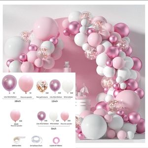 Altre forniture per feste festive 111 pacchetto di palloncini rosa kit per bambini decorazioni di compleanno di compleanno fai -da -te lattice arco ghirlanda per il primo arredamento del matrimonio 221010