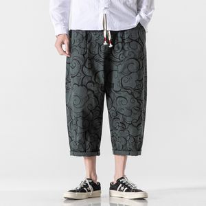 Pantaloni da uomo Pantaloni stile harem da uomo dritti in cotone giapponese Casual Pantaloni vintage da uomo a gamba larga Baggy Streetwear Pantaloni da uomo donna 3XL 221010