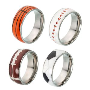 Modetillbeh￶r Metal Band ringer Creative Football Basketball Baseball Sports Rings Creative Gifts