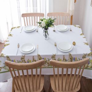 Table Cloth Easter Egg Tablecloth Waterproof Wedding Dining Decor Runner Holiday Cake Floral