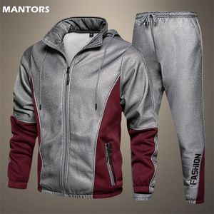 Herrsp￥rvarum￤rke Vinterupps￤ttningar Tracksuit Men Hooded Sweatshirt outfit sportkl￤der manlig kostym Jacket Sweatpant 2 -stycke Set Casual Mens 221008