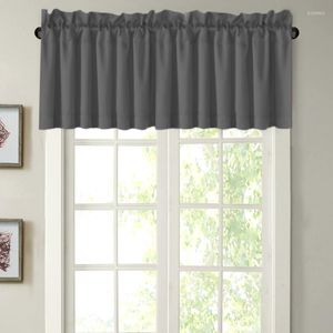 Cortina cortinas curtas janela valance topper blecaout haste bolso color sólida cor 132x45cm cozinha 1 peça