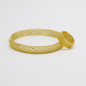 Brazalete de 24k anillo de moda pulsera de oro