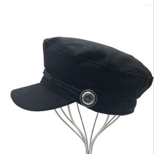 Ball Caps Winter Hats For Women Men Octagonal Cap Wool Button Baseball Sun Visor Hat Gorras Casquette Touca Black Casual