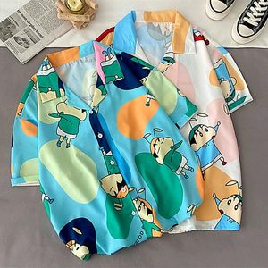 Blouses feminina Japão estilo vintage Camisetas de anime para homens para homens adolescentes kawaii solto casual tops de manga curta harajuku praia de verão