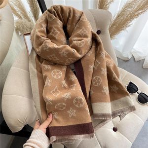 Luksusowe kaszmirowe szalik kobiety zimowe ciepłe szale i okłady projekt nadruk konia bufanda gruba koc szaliki 2023 Aimeishopping