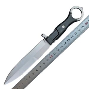 1st H1010 Outdoor Survival Rak Kniv N690 White Stone Wash / Black Titanium Coating Blade Full Tang Nylon Plysch Glasfiber Taktiska Knivar med Kydex