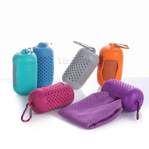 Toalhas frias de gelo 30x80cm com bolsa de silicone ver￣o resfriamento por sunanta esportes Exerc￭cio Toalha Cooler r￡pido Dry macio respir￡vel TH0554