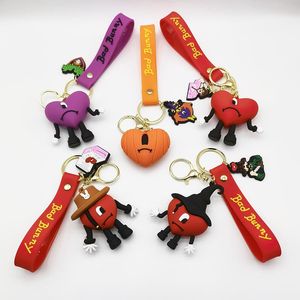 PVC Keychains d￥liga kaninband mjuka sp￤nne dekorationer charm f￶r barn designer tecknad v￤ska h￤nge dhl/ups snabb fartyg