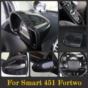 Innenzubehör Auto Carbon ABS Kunststoff dekorative Abdeckung Außen Styling Modifikation Aufkleber für Smart 451 Fortwo