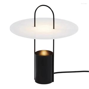 Tischlampen Vintage tragbare LED-Schreibtischlampe Nachttisch Schwarz Weiß BlueTable für Wohnzimmer Schlafzimmer Atmosphäre Licht dekorativ