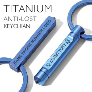 Key Rings Titanium Custom Lettering Anti lost Break Window Escape Car Keychians Key Rings Holder for Man Male Creativity Gift L221010