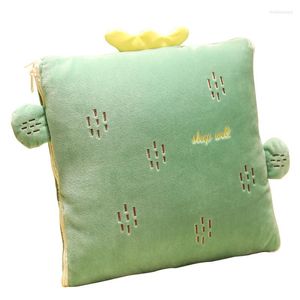 Blankets 2 In 1 Cute Folding Mini Throw Blanket Kids Portable Car Cushion Closure Pillow Expanding Quilt Air Conditioning Nap Anime Plush