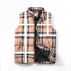 Herrvästar ner jacka varm och bekväm rand europeisk märke trench coat stil klassisk broderi mönster ärmlös hoodie 3xl