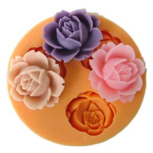 3-Cavity Rose Flower Silicone Mold DIY Nonstick Fondant Rubber Mould Cake Dessert Decorating Baking Accessories MJ0838