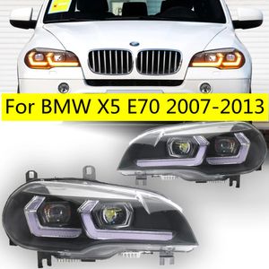 BMW X5 E70 LEDヘッドライトプロジェクターレンズ2007-2013 Angel Eye DRL Signal Head Lamp Automotive Accessoriesのヘッドライト