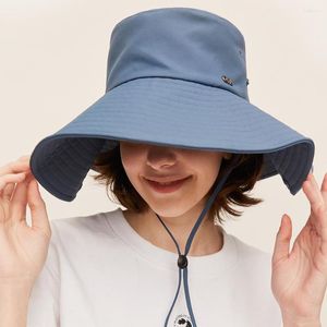 Berets Ohsunny Women Bucket Hat z Brim UPF 1000 Pełna ochrona czapek ogrodniczych czapek na zewnątrz sportowy piesze wędrówki na plażę