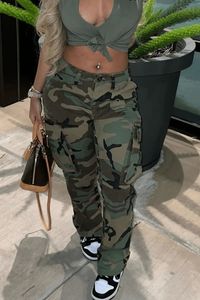 y2k Clothes Parachute Cargo Pants For Women 2022 Green Casual Print Camouflage Trousers Baggy Straight Pants Streetwear 2210103