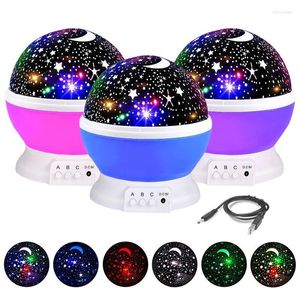 Night Lights Galaxy Projector Starry Sky Rotating LED Light Planetarium Children Bedroom Star Moon Kids Gift Lamp