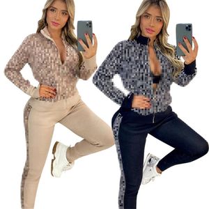 Roupas de designer de roupas femininas Tiles de duas peças definem roupas de manga longa Cardigan Baseball Uniform Uniform Sport Sport Sport Fashion Print K468