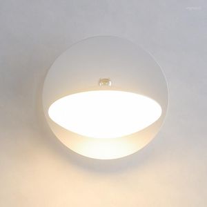 Lampada da Parete Accanto Lettura Camera da Letto Luci LED Angolo Orientabile Lampade Rotonde in Ferro Bianco Lampade Lampara Pared