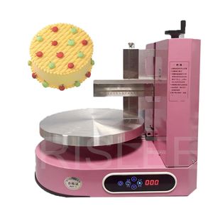 自動ラウンドバースデーケーキクリームバタースプレッディングマシンケーキチョコレートクリームアイシングコーティング装置