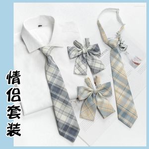 Bow Ties JK Tie Set Male and Female Students Ins Small Slide Japanese College Style Shirt Lazy White Shirts Menstie