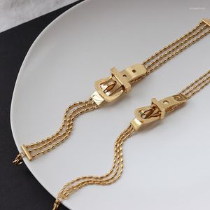 Link Bracelets Minimalist Belt Buckle Chain Design Stainless Steel Does Not Fade Bracelet For Female Bohemian Decoration Accessories Jewelry