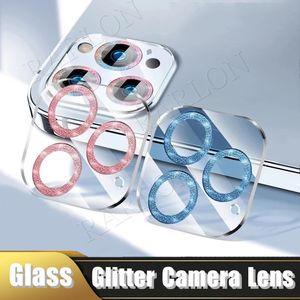 Новый Bling Glitter Diamond Camera Camera Lens Screencors Clear Tempered Glass для iPhone 15 14 Pro Max 14plus 14pro 13 13pro 12pro 12 13 13promax Cover