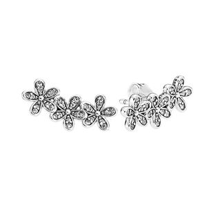 Sparkling Daisy Flower Stud ￶rh￤ngen Autentiska Sterling Silver Wedding Jewelry for Women Girls With Original Box Set for Pandora CZ Diamond Girlfriend Gift Earring