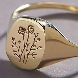 Br￶llopsringar Simple Rose Flower Ring Gold Plated Silver Elegant Women's Proposal Engagement Jewelry Accessory Size US5-11