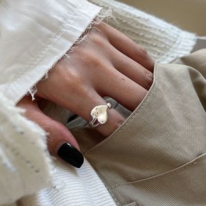 100 Sterling Silver Love Heart Ring For Women Wedding Betrokkenheid eenvoudige open maat ringen vinger feest fijne sieraden geschenken