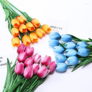 Flores decorativas 1pc Garden Tulips Real Tulip Tulip Bouquet Decor para festival de casamento em casa