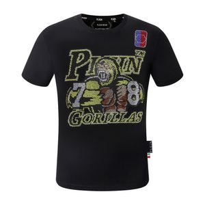 Plein ayı tişört erkek tasarımcı tshirts marka giyim rhinestone pp kafatası erkekler tişört yuvarlak boyun ss taş klasik hip hop sokak tişört üst tees pb 160652