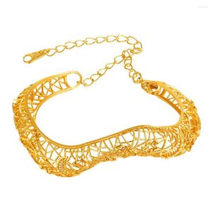 Bangle Collare Hollow Flower Bracelet For Women Gold/Silver Color Jewelry Bracelets & Bangles Girls H025