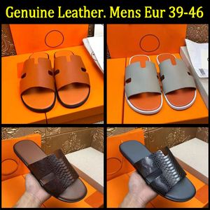 Luxury Izmir Slippers Mens Home Shoes Genuine Leather Comfortable Calfskin Beach Sandals SUPER1ST-1837 on Sale