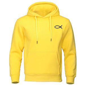 Męskie bluzy bluzy 2022 jesień zima męska bluza chrześcijańska Jezus Fish Hoodies Wysoka jakość marki ciepłe polarowe bluzy swobodne streetwear t221008