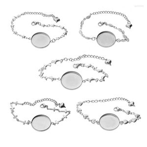 Link Bracelets Bracelet Setting Blanks Round 20mm Base Bezels For DIY Craft Kit