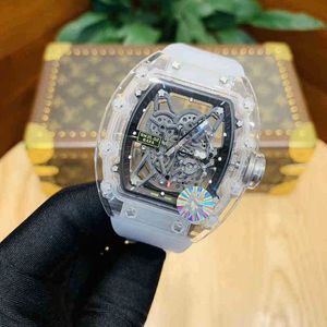 Crystal Mens Automatic Mechanical Watch Hollowed Out Transparent Light Personalized Fashion Alternative Atmospheric Movement
