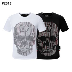 Plein urso camiseta masculina designer tshirts Round Round Rhinestone PP Skull Men T-shirt Round Neck SS Pedras cl￡ssicas Hip Hop Streetwear