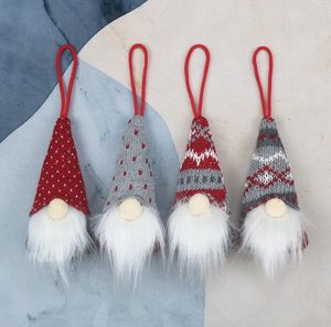 Merry Christmas Faceless Gnome Doll Ornaments For Xmas Tree Forest Old Man Hanging Pendant Decoration New Year Gift SN4211