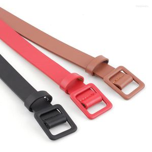 Pasy moda kwadratowa klamra bez igły bez uderzenia dekoracyjny pasek w pełni mecz solidny kolor damskie ciało pu bs1016belts