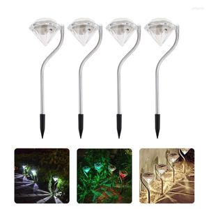 4PCS LED Solar Garden Light Outdoor Landscape Ground Monta Lampa Diamentowa Szlak Kształt Kształt