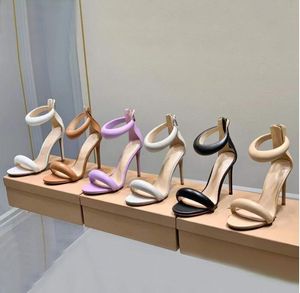 Босоножки на каблуке Классическая обувь Дизайнерские сандалии Обувь 10,5 см Шпильки для женщин Лето Роскошный черный ремешок для ног на каблуке Задняя молния Gianvito Rossi