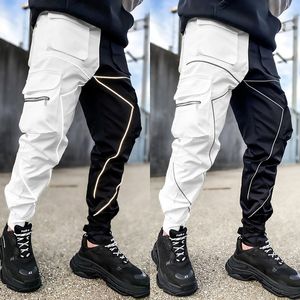 Męskie spodnie kombinezonowe luźne dżinsy designer duży jeansowy workowate hip -hopowe sinvedge fioletowe proste multi kieszeniowe spodnie na zewnątrz